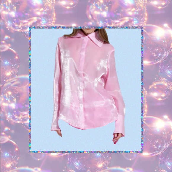 Akira by Azalea Wang Iridescent Light Pink Organza 2 Piece 3D Rosette Set! 1X - Picture 3 of 8